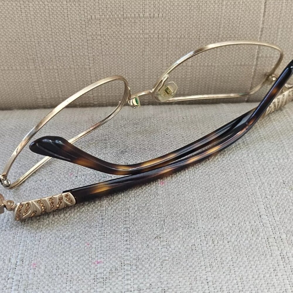 Dana Buchman Women Eyeglasses Frame MIRAMAR Glasses Gold Tone Brown Tortoise - Picture 7 of 11